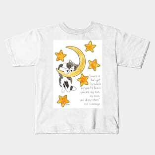 Moon and Stars Cat Kids T-Shirt